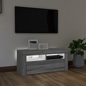TV skrinka s LED svetlami sivý dub sonoma 90x35x40 cm