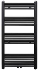 Čierny rebríkový radiátor na centrálne vykurovanie, rovný 600x1160 mm