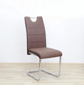 Jedálenská stolička Izma - hnedá / chróm