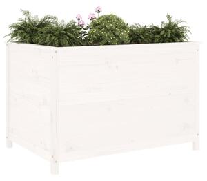 Záhradný vyvýšený záhon biely 119,5x82,5x78 cm masívna borovica