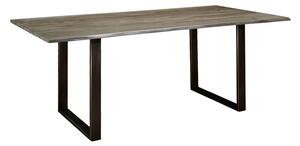 ROUND Jedálenský stôl METALL 180x90 cm - doska 2,5 cm, dymová, palisander