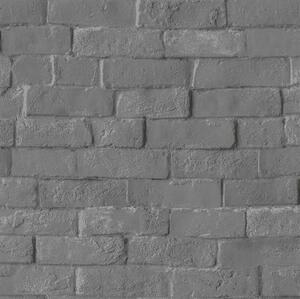 Vliesové tapety na stenu Pop L90509, tehly tmavo sivé, rozmer 10,05 m x 0,53 m, UGEPA