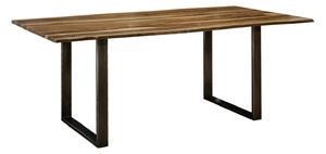 ROUND Jedálenský stôl METALL 160x90 cm - doska 2,5 cm, hnedá, palisander