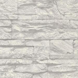 Vliesové tapety, kameň sivý, Wood´n Stone 707116, A.S. Création, rozmer 10,05 m x 0,53 m