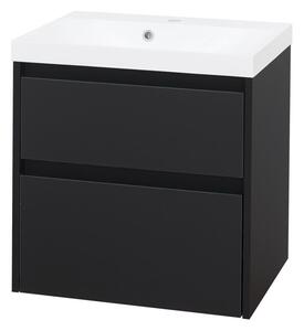 Mereo Mereo, Opto, kúpeľňová skrinka s umývadlom z liatého mramoru, 61 cm, biela, dub, biela/dub, čierna, MER-CN940M