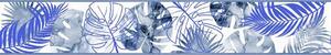 Samolepící bordura B 83-33-03, rozmer 5 m x 8,3 cm, mostera a palmové listy modré, IMPOL TRADE