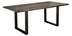ROUND Jedálenský stôl METALL 160x90 cm - doska 3,5 cm, dymová, palisander