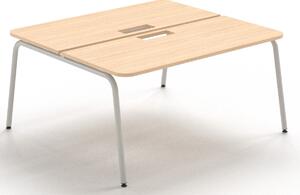 NARBUTAS - Dvojmiestny pracovný stôl ROUND so zaoblenými rohmi 160x164