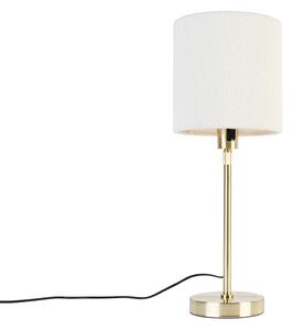 Stolná lampa zlatá nastaviteľná s tienidlom biela 20 cm - Parte