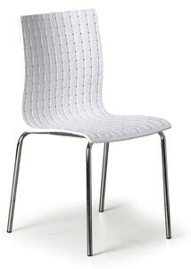 Plastová jedálenská stolička MEZZO s kovovou podnožou, čierna
