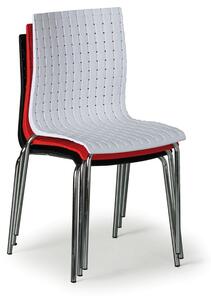 Plastová stolička na kovových nohách MEZZO 3+1 ZADARMO, červená