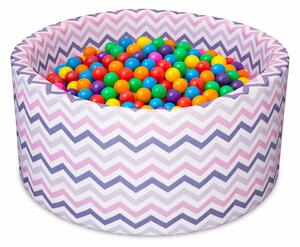 Aga Suchý bazén 90x40 cm s loptičkami ZigZag Farebný