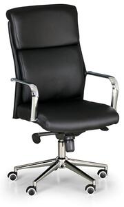 Kožená Kancelárska stolička VIRO, čierna