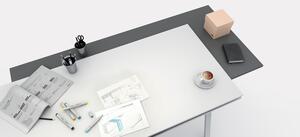 Kancelársky pracovný stôl LAYERS, výsuvná prostredná doska, 1700 mm, biela / grafit