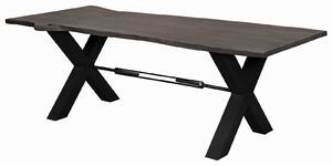 DARKNESS Jedálenský stôl 180x100 cm - čierne nohy, sivá, akácia