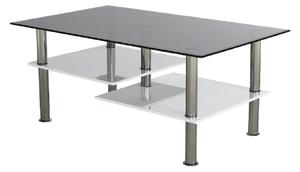 TEMPO Konferenčný stolík, biela extra vysoký lesk HG/sklo, SVEN