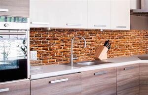 Samolepiace tapety za kuchynskú linku, rozmer 260 cm x 60 cm, staré tehly, DIMEX KI-260-087