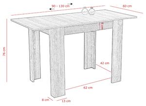 Jedálenský stôl EVA dub sonoma