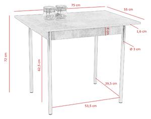 Jedálenský stôl KOELN II betón/chróm