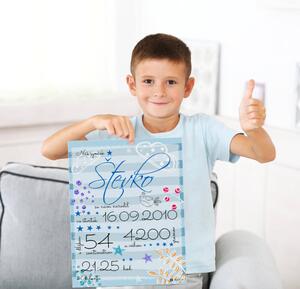 INSPIO-dibondový obraz - INSPIO - výroba darčekov a dekorácií - Darček na krstiny - Osobná tabuľka pre dieťa o narodení