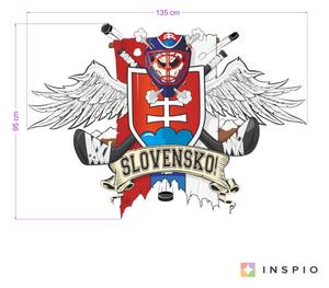 INSPIO-textilná prelepiteľná nálepka - Samolepka na stenu Slovensko hokej