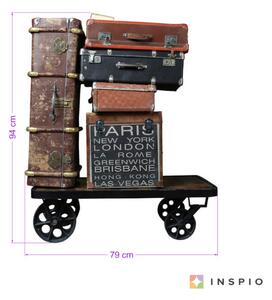 INSPIO-textilná prelepiteľná nálepka - Nálepka na stenu - Retro vozík