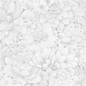 Vliesové tapety na stenu Botanica 33952, rozmer 10,05 m x 0,53 m, kvety netraskov bielo-sivé, MARBURG