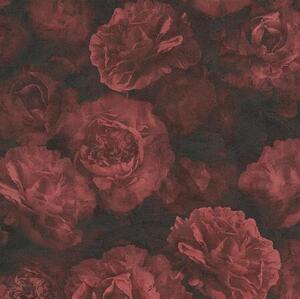 Vliesové tapety IMPOL New Studio 37402-4, rozmer 10,05 m x 0,53 m, kvetinový vzor červeno-čierny, A.S. Création