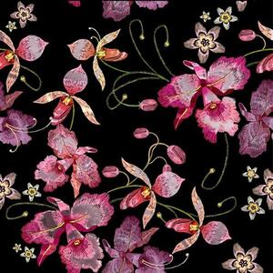 Samolepiace tapety 45 cm x 5 m Gekkofix 14065 orchidea ružovo-čierno-zlatá Samolepiace tapety