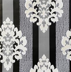 Samolepiace tapety 45 cm x 10 m IMPOL TRADE T53 pruhy čierno-sivé s ornamentami samolepiace tapety