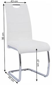 KONDELA Jedálenská stolička, biela/svetlé šitie, ABIRA NEW
