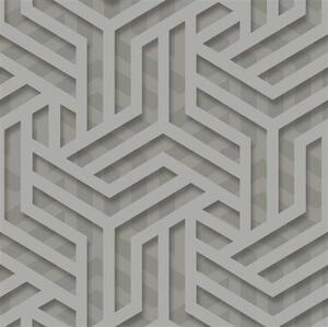 Vliesové tapety na stenu IMPOL Onyx M35009, rozmer 10,05 m x 0,53 m, Art-Deco tmavo strieborno-sivé, UGÉPA