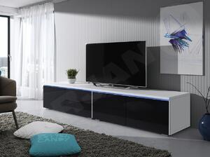 TV stolík Coral Mirjan XI Double (biela + čierny lesk). Vlastná spoľahlivá doprava až k Vám domov. 1058399