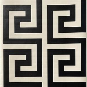 Samolepiace tapety 45 cm x 10 m IMPOL TRADE T71 geometrický vzor čierno-krémový samolepiace tapety