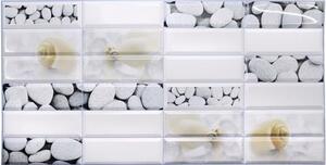 Obkladové panely 3D PVC TP10014010, rozmer 955 x 480 mm, mušle a kamene, GRACE