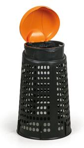 Plastový odpadkový kôš na 120 L vrecia, čierny, oranžové veko