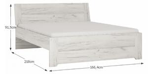 Tempo Kondela Spálňový komplet, (skriňa, posteľ 160x200, 2x nočný stolík), biela craft, ANGEL