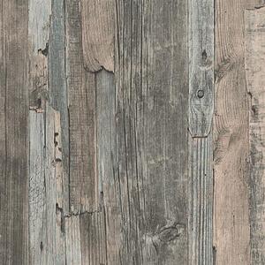 Vliesové tapety na stenu IMPOL 95405-2 Wood and Stone 2, drevo vintage hnedo-sivé, rozmer 10,05 m x 0,53 m, A.S.Création