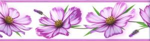 Samolepiace bordúry B 83-12, rozmer 8,3 cm x 5 m, kvety fialové, IMPOL TRADE