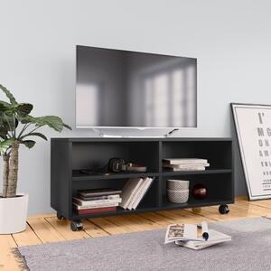 TV skrinka s kolieskami, čierna 90x35x35 cm, kompozitné drevo