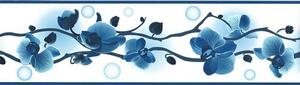 Samolepiaca bordúra B 83-13-07, rozmer 8,3 cm x 5 m, orchidea modrá, IMPOL TRADE