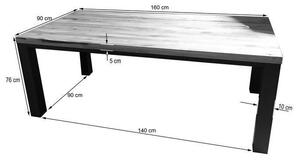 TIROL Jedálenský stôl 160x90 cm, tmavohnedá, dub