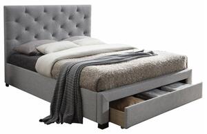 TEMPO Moderná posteľ s úložným priestorom, sivá látka, 180x200, SantoIa