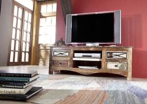 OLDTIME TV stolík 140x50 cm, staré drevo