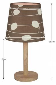 KONDELA Stolná lampa, drevo/látka vzor listy, QENNY TYP 6 LT6026