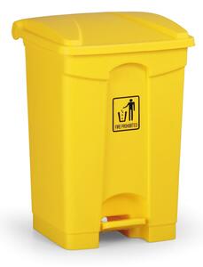 Pedálový viacúčelový odpadkový kôš, 45 l, žltý