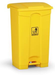 Pedálový viacúčelový odpadkový kôš, 87 l, žltý