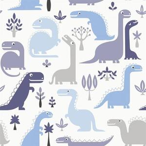 Vliesové tapety, dinosaury modré, hnedé, JACK´N ROSE LL10021, GRANDECO, rozmer 10,05 m x 0,53 m