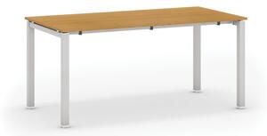 Rokovací stôl SQUARE 1600 x 800 mm, buk + 4x plastová stolička LINDY, modrá