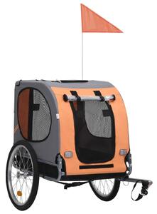 Vozík za bicykel pre psa, oranžová a sivá